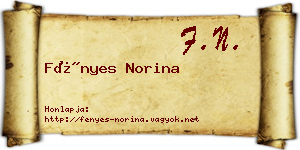 Fényes Norina névjegykártya